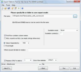 Export Table to Text for SQL Server