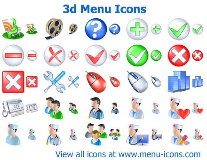 3d Menu Icons