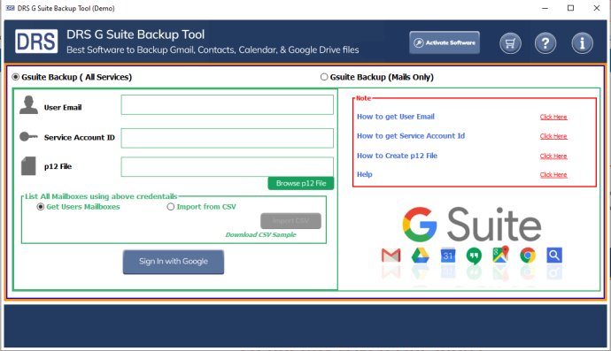 MigrateEmails G Suite Backup Tool