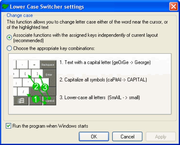 Lower Case Switcher
