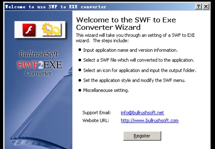 BullrushSoft Swf to exe Converter