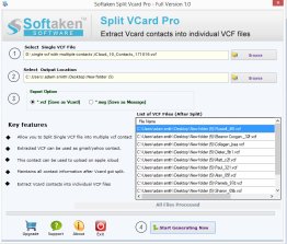 Softaken Split vCard