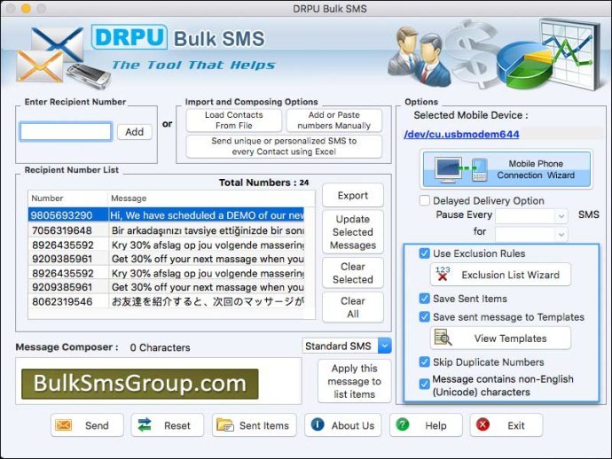 Bulk SMS Software for MAC Bulk SMS Software for MAC