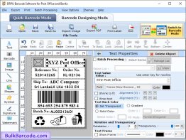 Post office and Bank Barcode Software