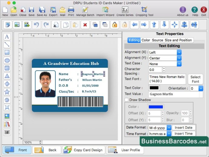 Mac Student ID Card Designer