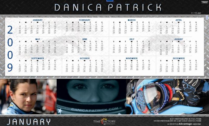 Danica Patrick 2009 Calendar for Windows