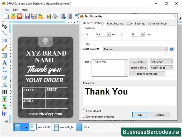 Label Creation Software Utility
