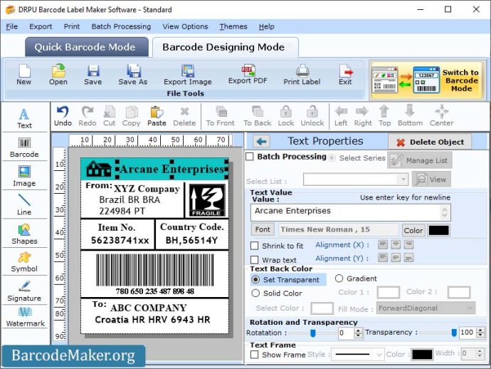 Barcode Labels by Barcode Maker