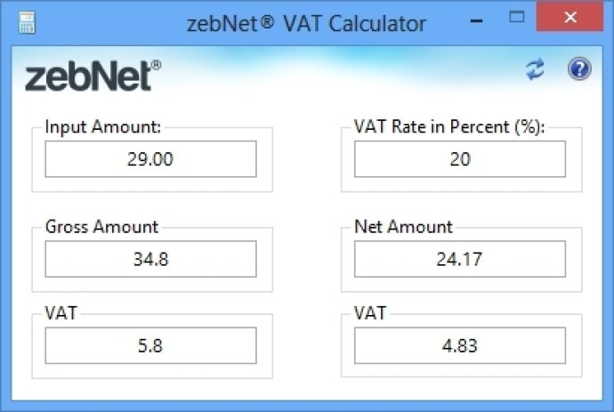 zebNet VAT Calculator