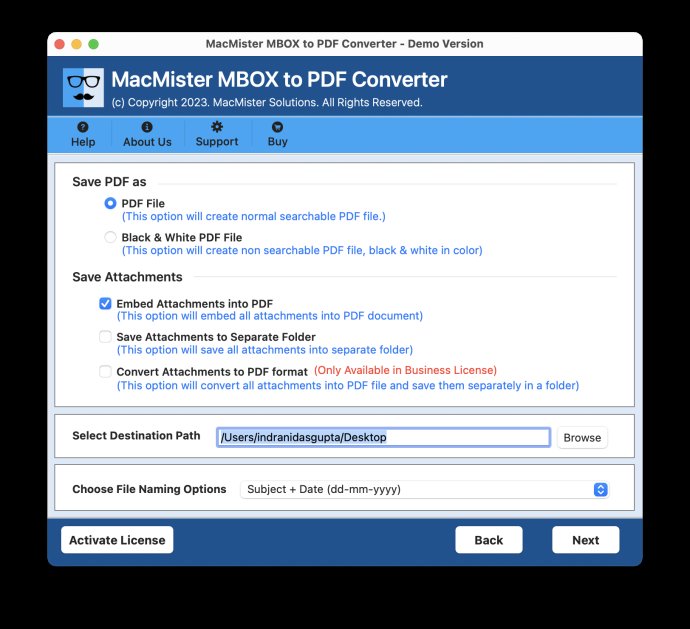 Backup Emails MBOX as PDF on Mac
