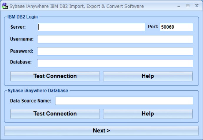 Sybase iAnywhere IBM DB2 Import, Export & Convert Software