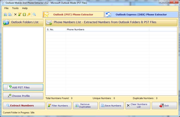 Outlook Mobile & Phone Number Extractor