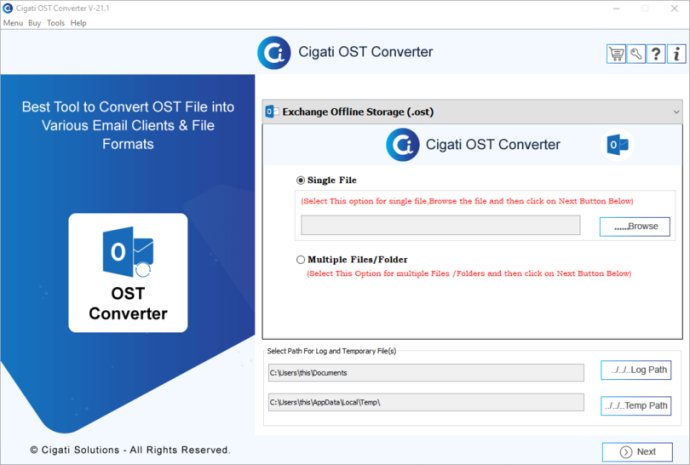 Cigati OST to PST Converter