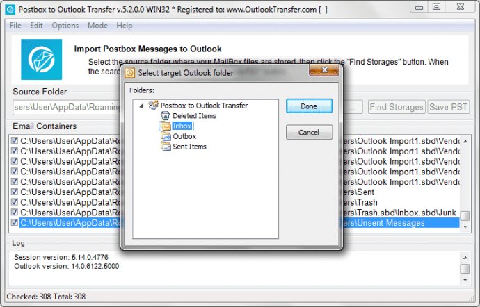 Postbox to Outlook Transfer