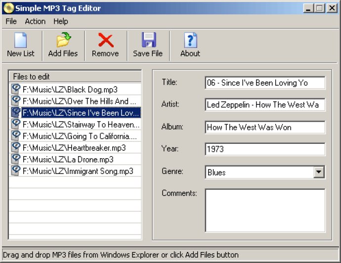 Simple MP3 Tag Editor