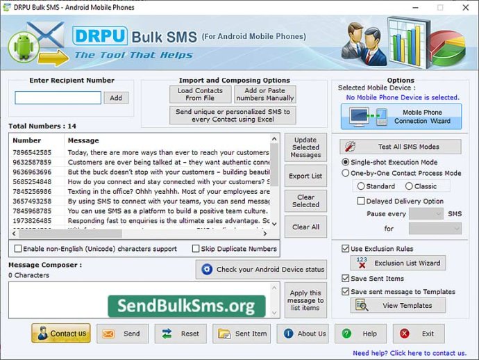 Android SMS Sender Software