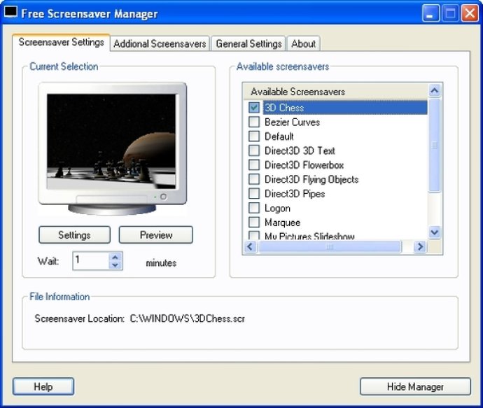 Free Screensaver Manager