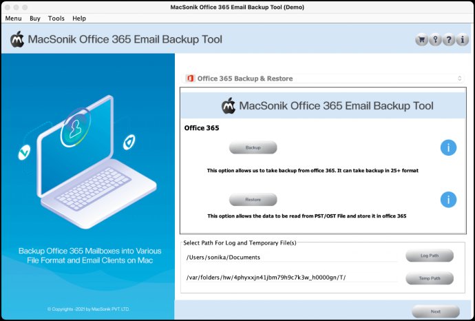 MacSonik Office 365 Backup Tool