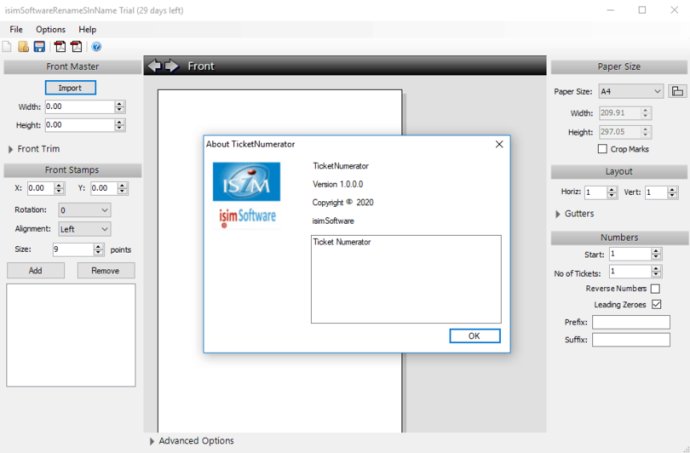 isimSoftware Ticket Numerator