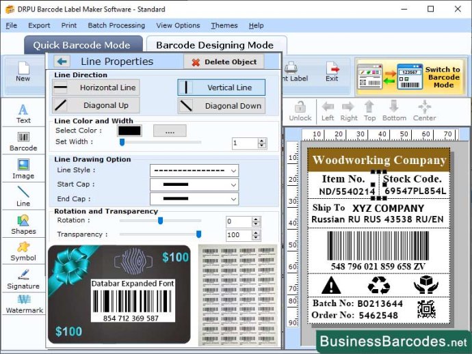 Expanded Barcode Creator Software
