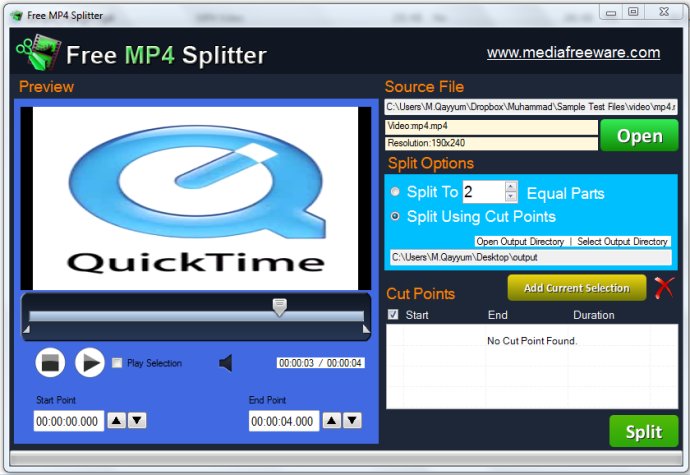Free MP4 Splitter