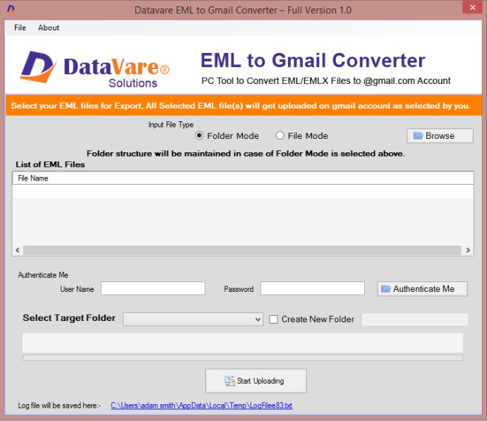 Datavare EML to Gmail Importer