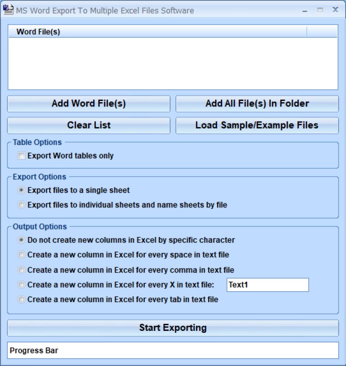 MS Word Export To Multiple Excel Files Software