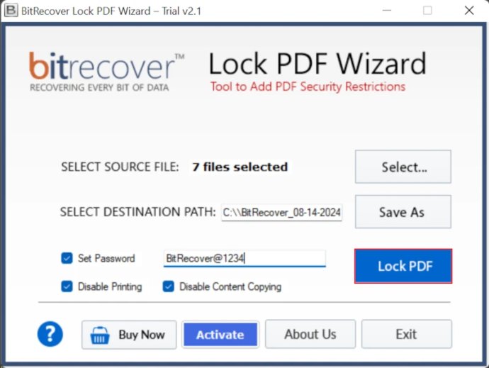 BitRecover Lock PDF Wizard BitRecover Lock PDF Wizard