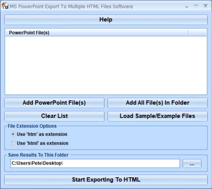 MS PowerPoint Export To Multiple HTML Files Software