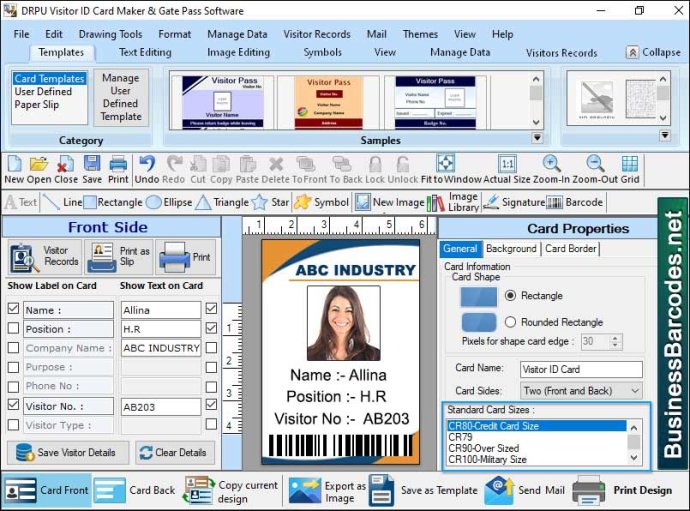 Visiting ID Card Designing Software