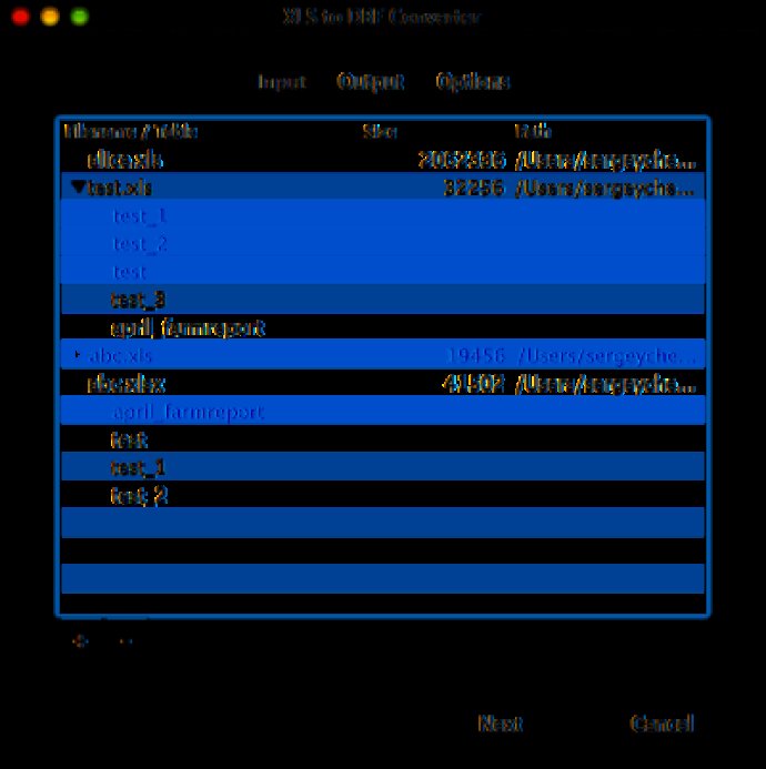 XLS to DBF Converter for Mac