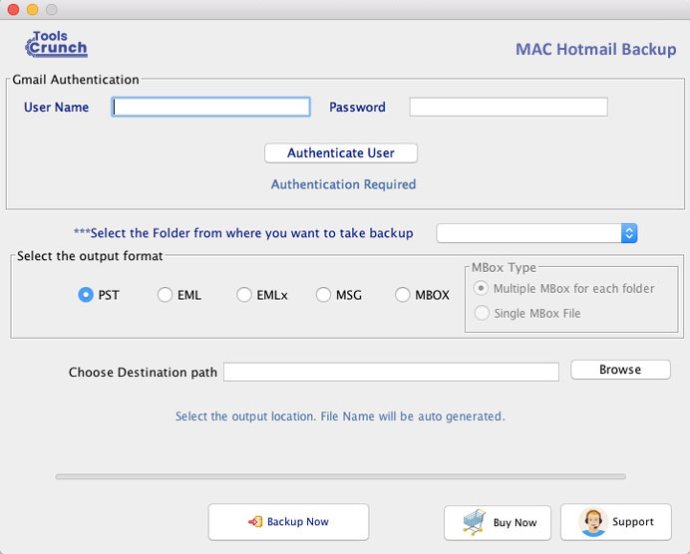 ToolsCrunch Mac Hotmail Backup