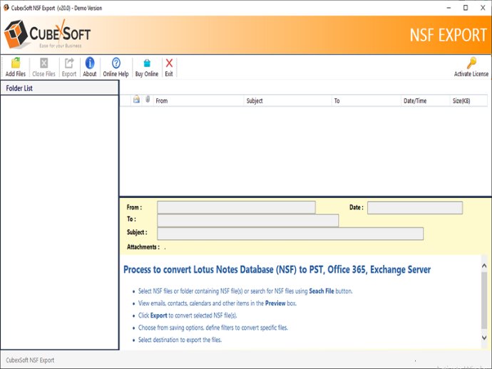 Export IBM NSF File into PST