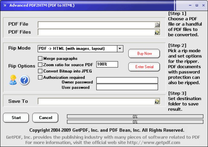 Advanced PDF2HTM (PDF to HTML)