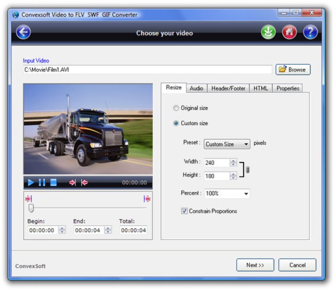 ConvexSoft Video to FLV SWF GIF Convert
