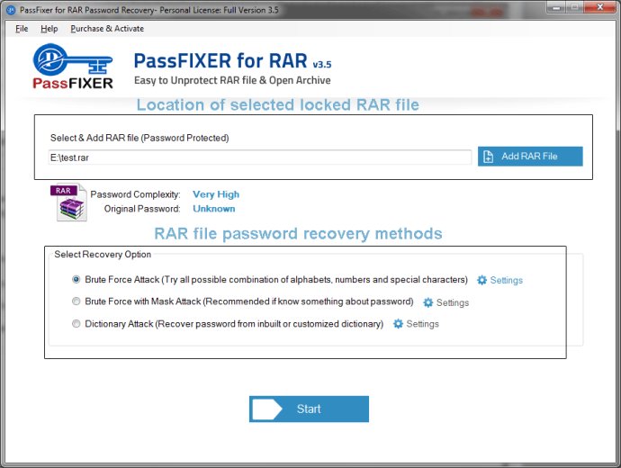 PassFixer RAR Password Recovery Software