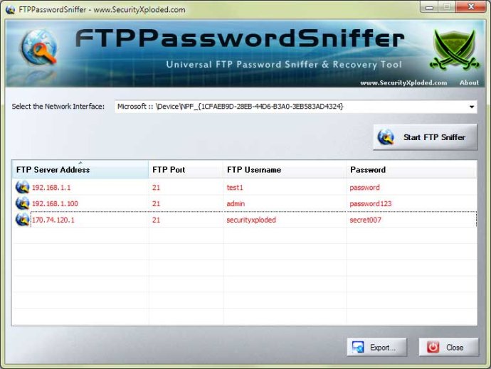 FTP Password Sniffer