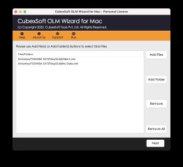 Add OLM File to Outlook PST File Mac