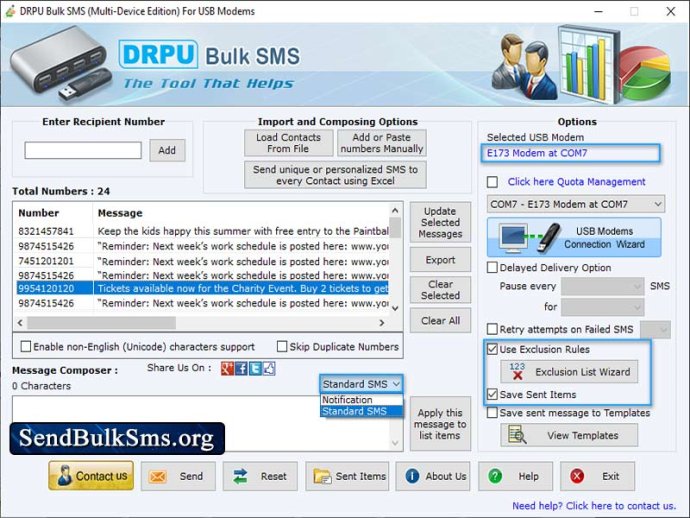 Bulk SMS Tool for Multi USB Modem
