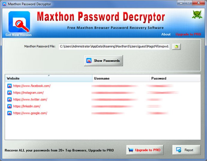 Maxthon Password Decryptor