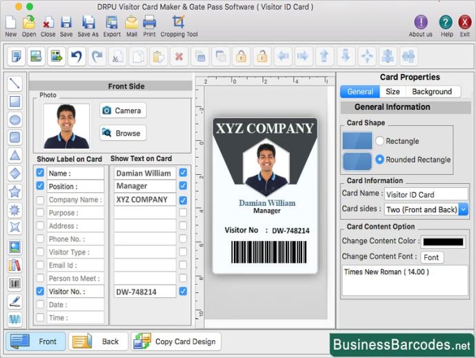 Printable Gate Pass ID Card for Mac