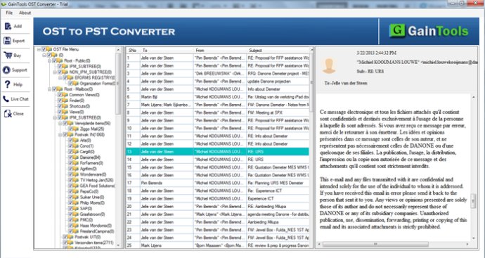 GainTools Free OST to EML Converter