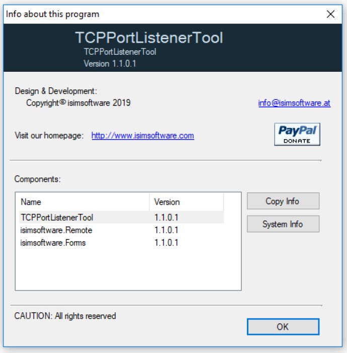 isimsoftware TCP Port Listener Tool