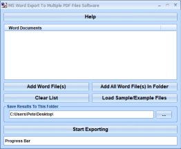 MS Word Export To Multiple PDF Files Software