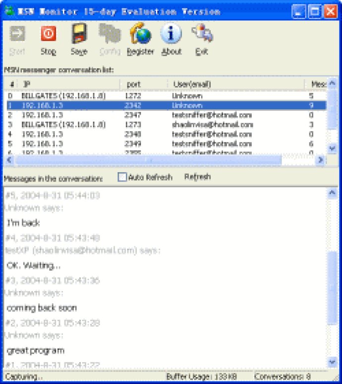 IMDetect MSN Sniffer, MSN Monitor