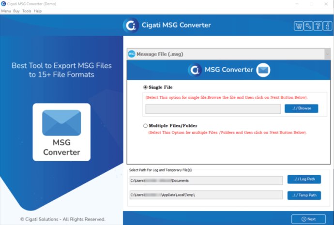 Cigati MSG to EML Converter