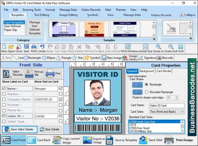 Professional Visitor Id Card Software