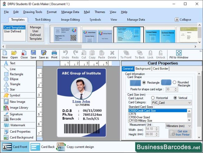 Create and Print for ID Card