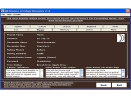MB Western Astrology Decanates