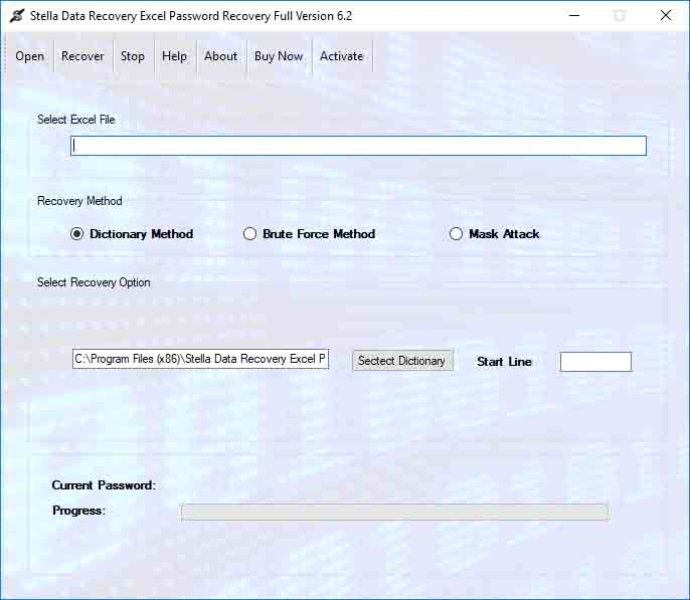 MS Excel Password Recovery to Recover XLSX password 2007